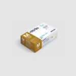Dispensador de 100 luvas de nitrilo descartáveis de exame sem pó Nitriflex Soft, marca Santex cor azul hospitalar.
